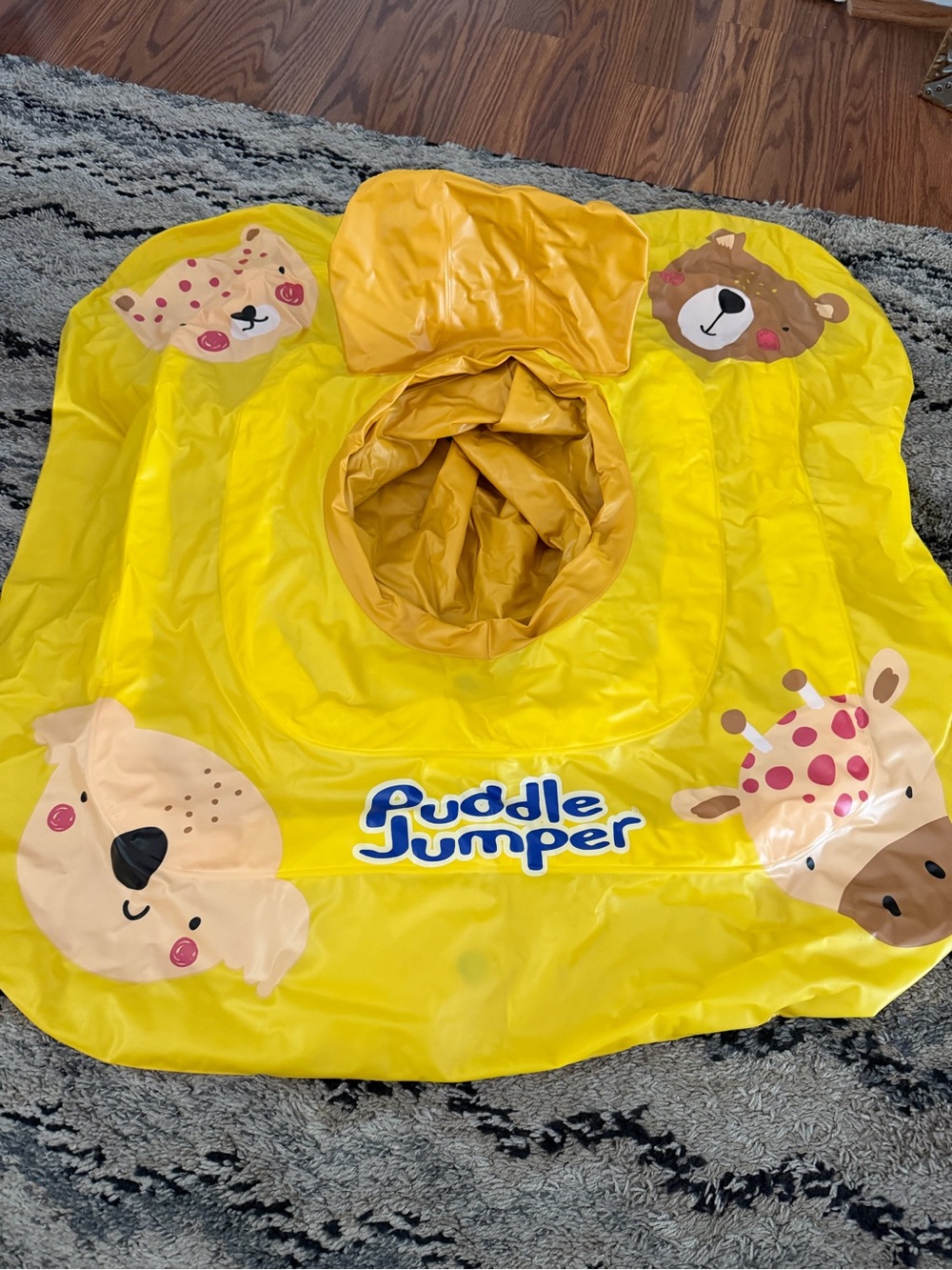 Yellow Kids Swim Float with Animal Prints